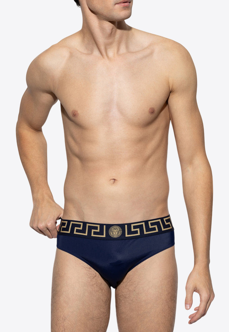 Versace Greca Border Swim Briefs ABU01025 1A11119-A70W