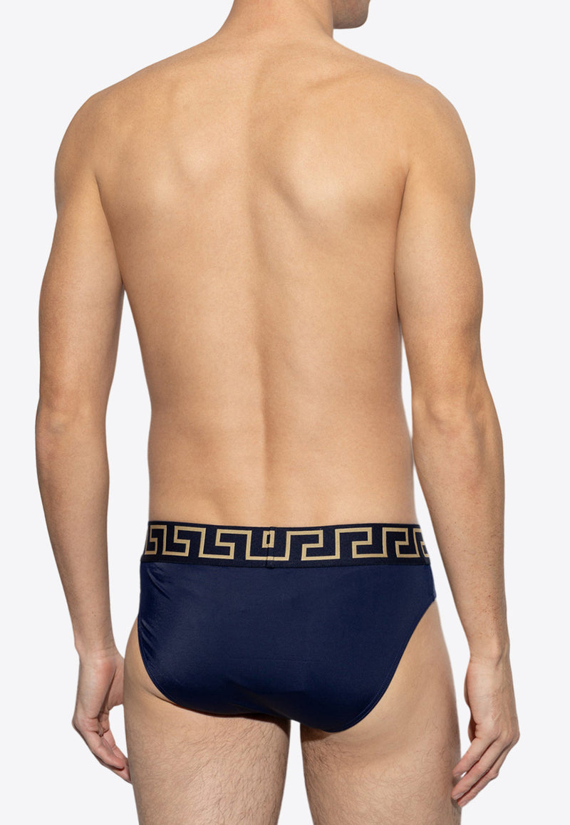 Versace Greca Border Swim Briefs ABU01025 1A11119-A70W