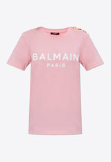 Balmain Logo Print T-shirt Pink BF1EF005 BB02-OLA