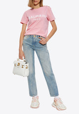 Balmain Logo Print T-shirt Pink BF1EF005 BB02-OLA