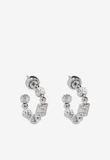 Givenchy 4G Crystal Embellished Hoop Earrings Silver BF111 QF05M-040