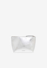 Givenchy 4G Liquid Metallic Leather Pouch Bag Silver BB60N SB1ZB-934