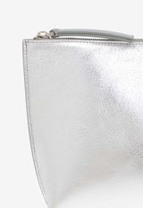 Givenchy 4G Liquid Metallic Leather Pouch Bag Silver BB60N SB1ZB-934