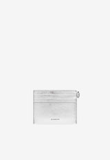 Givenchy 4G Liquid Metallic Leather Cardholder Silver BB60N BB1ZB-934