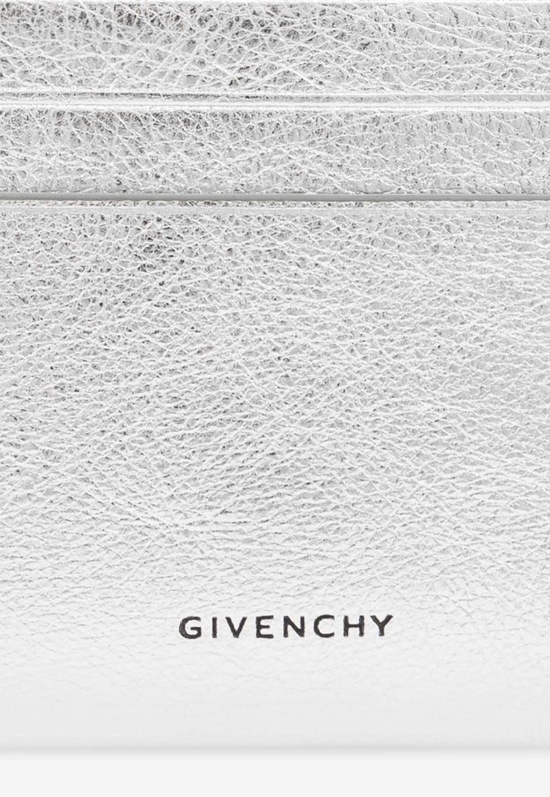 Givenchy 4G Liquid Metallic Leather Cardholder Silver BB60N BB1ZB-934