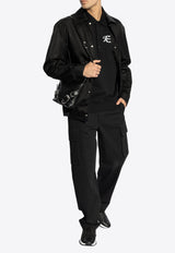 Givenchy Logo Embroidered Overshirt Black BM01A X144C-001