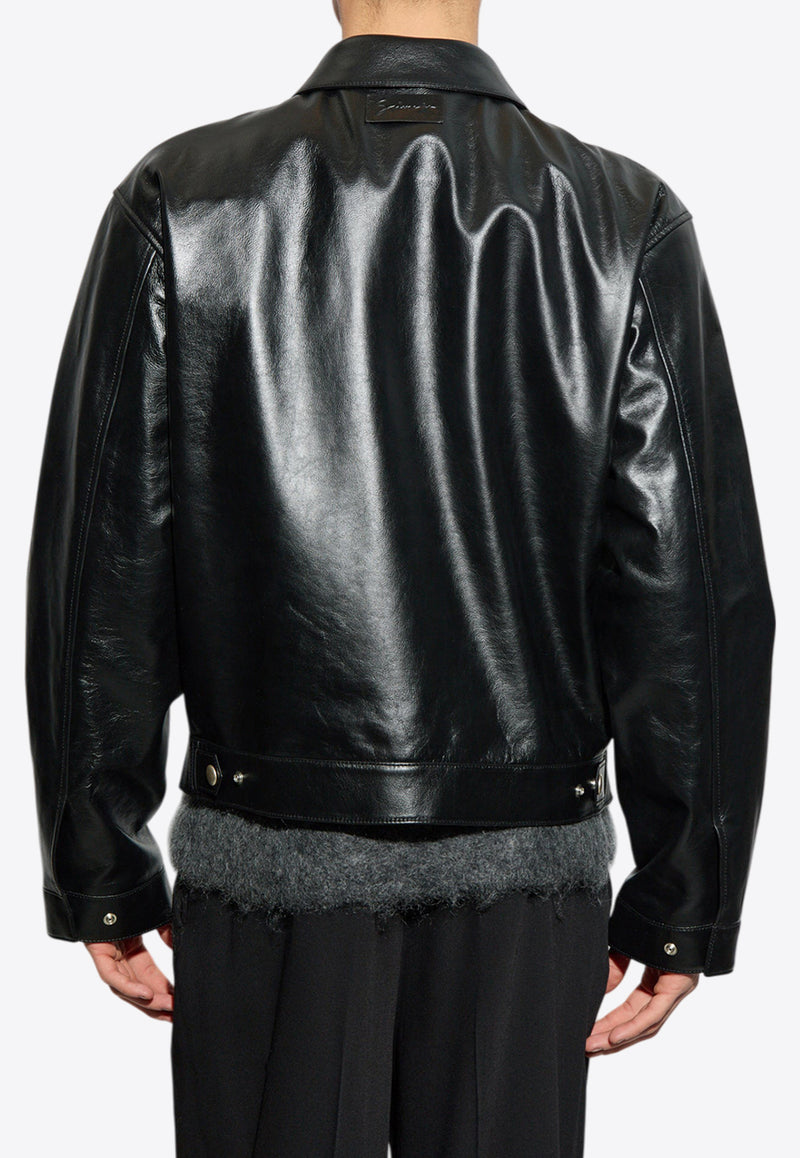 Givenchy Zip-Up Leather Jacket Black BM01A 761QR-001