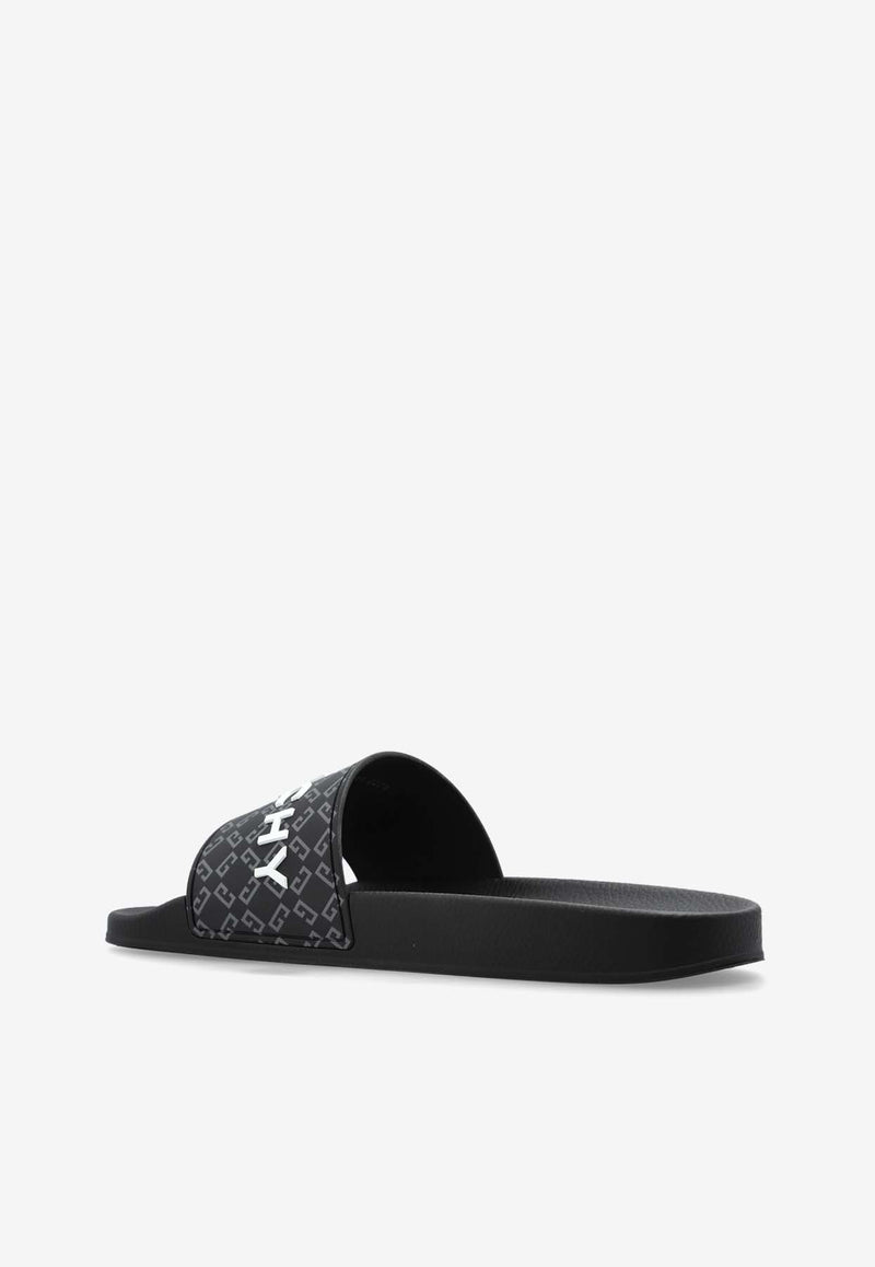 Givenchy Monogram Rubber Slides Black BH301 TH1UC-001