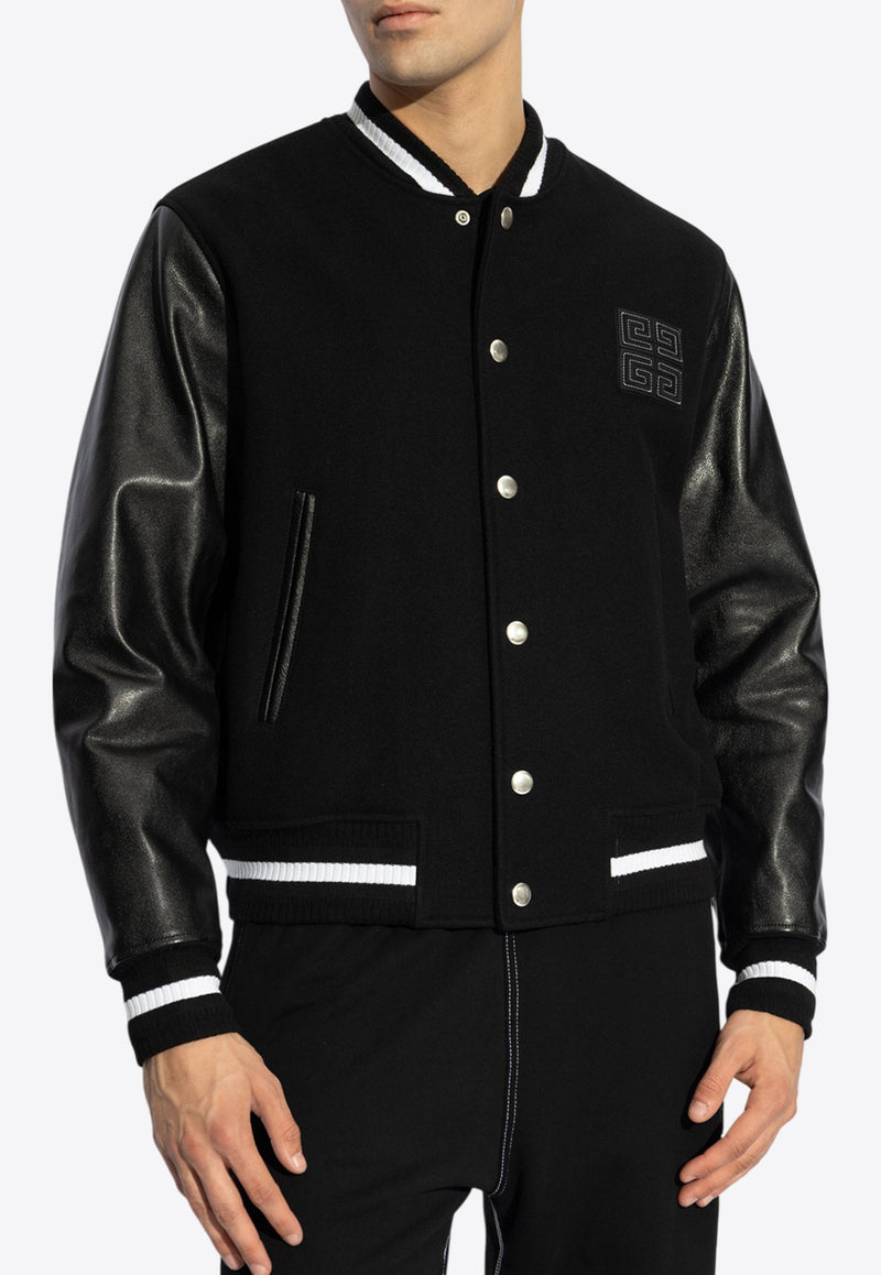 Givenchy 4G Varsity Patch Bomber Jacket Black BM011 S6Y3K-001