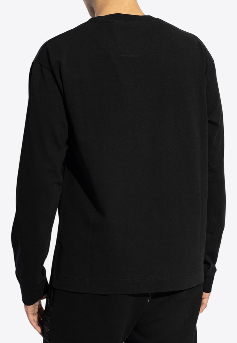 Givenchy Logo Embossed Long-Sleeved T-shirt Black BM71M H3YP1-001