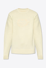 Givenchy Logo Embroidered Wool Sweater Cream BM90T W4YLC-272