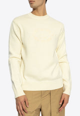 Givenchy Logo Embroidered Wool Sweater Cream BM90T W4YLC-272