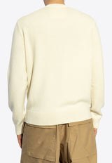 Givenchy Logo Embroidered Wool Sweater Cream BM90T W4YLC-272