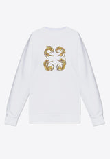 Givenchy 4G Leopard Print Fleece Sweatshirt White BWJ04 JP6YX-100