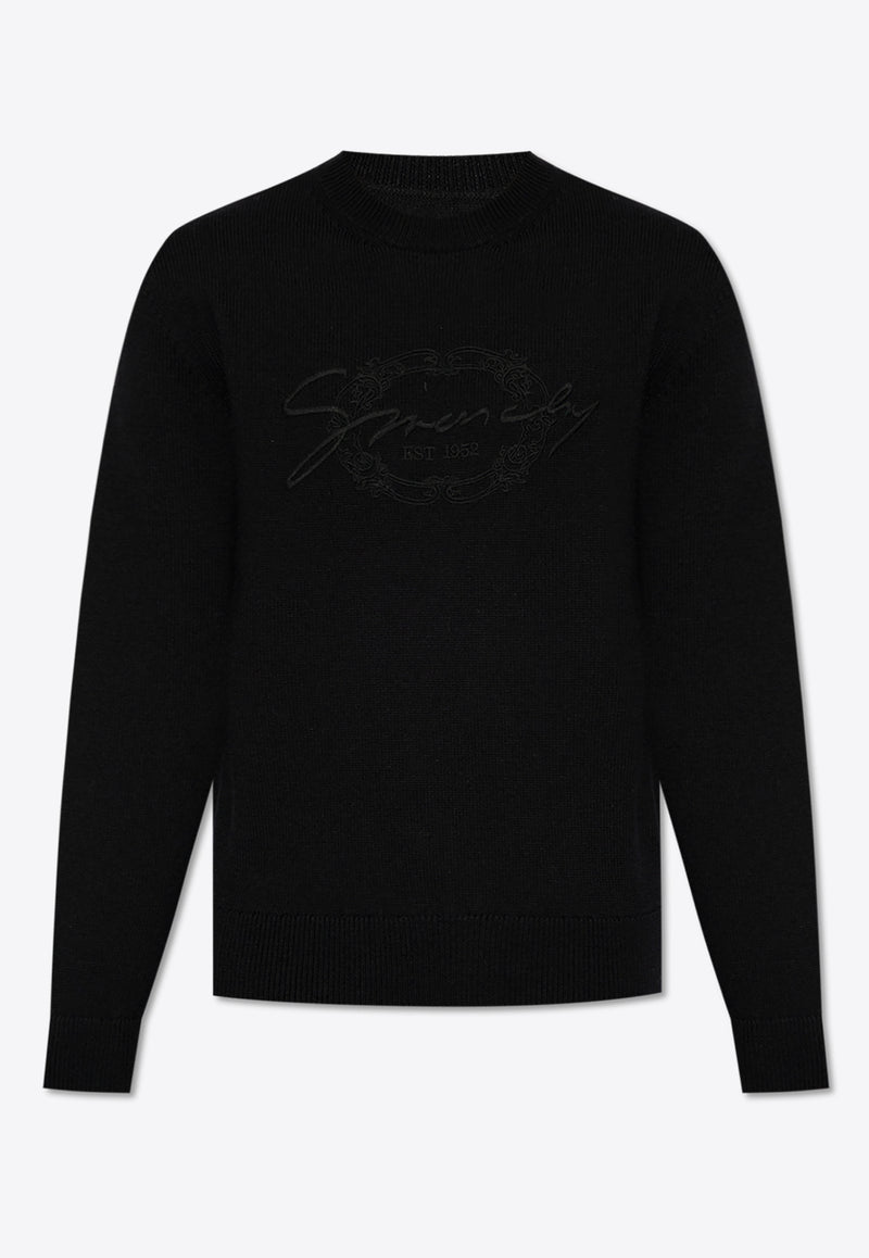 Givenchy Embroidered Logo Wool Sweater Black BM90T W4YLC-001