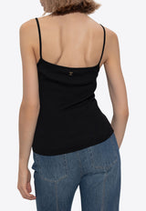 Chloé Ribbed Wool Tank Top Black CH24WMP47 667-001