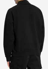 Givenchy Embroidered Logo Fleece Polo Sweatshirt Black BMJ0M 53YPK-001