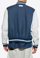 Givenchy Monogram Varsity Bomber Jacket  Blue BM01A P6Y3J-411