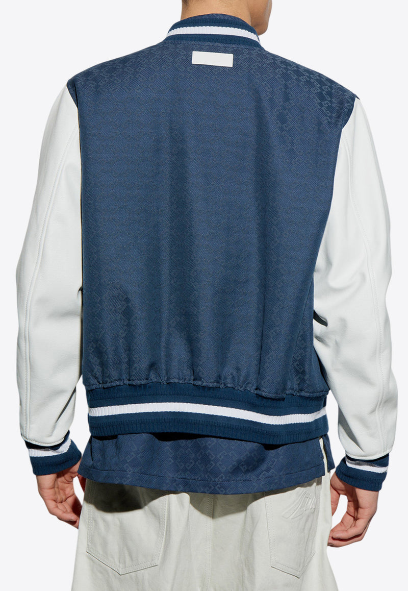 Givenchy Monogram Varsity Bomber Jacket  Blue BM01A P6Y3J-411