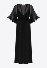 Chloé V-neck Silk Maxi Dress Black CH25SRO26 355-001