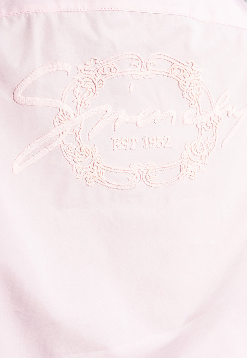 Givenchy Embroidered Logo Long-Sleeved Shirt Pink BW61D 6G1ZE-661