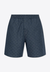 Givenchy Bermuda Shorts in Shiny Monogram Navy BM51J 75YCC-063