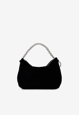 Jimmy Choo Callie Velvet Shoulder Bag Black CALLIE BEN-BLACK SILVER