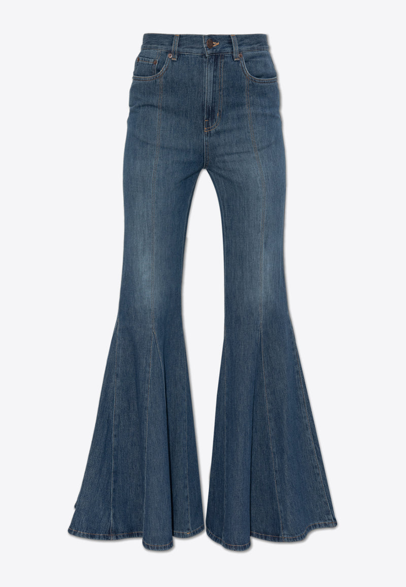 Chloé Flared Wide Jeans Blue CH25SDP16 153-402