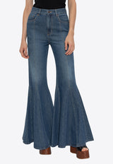 Chloé Flared Wide Jeans Blue CH25SDP16 153-402