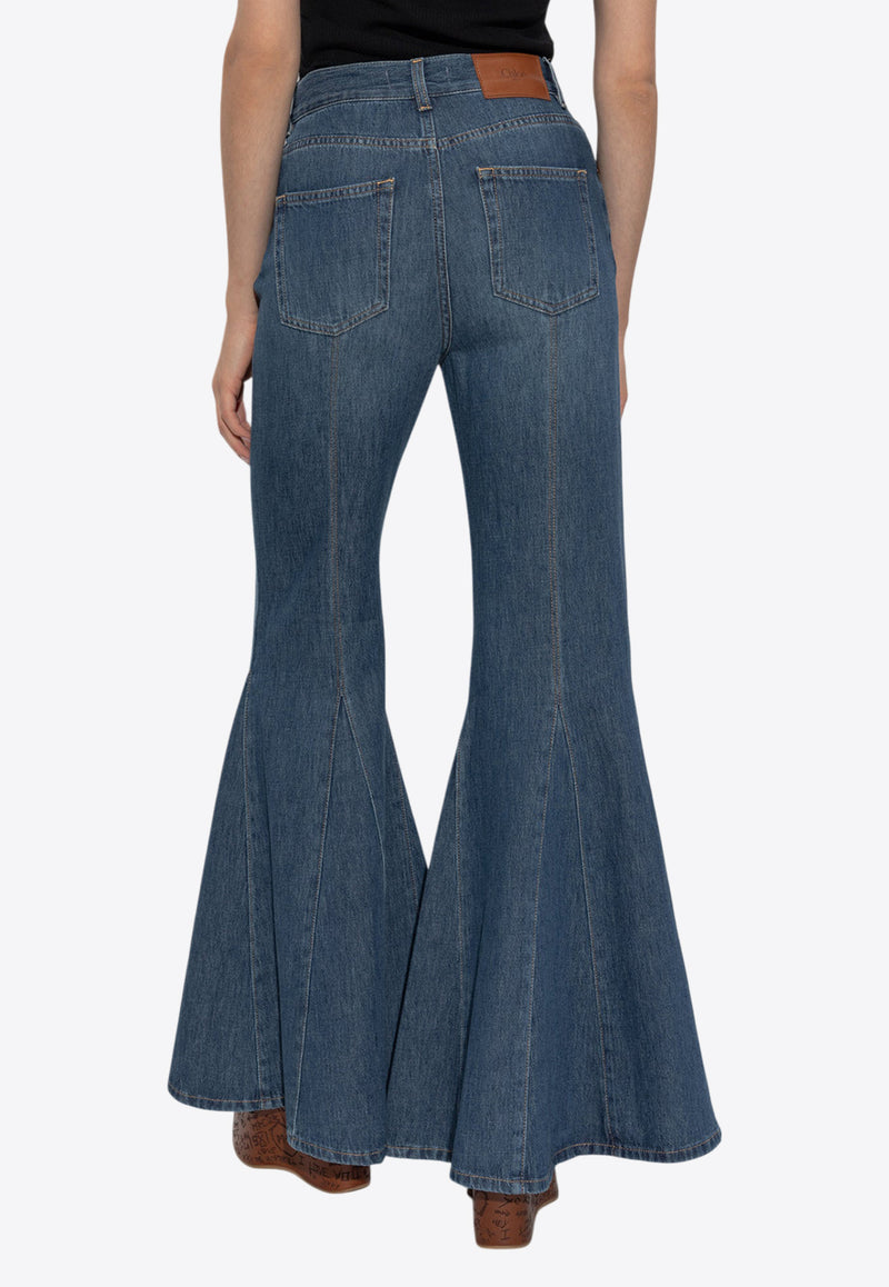 Chloé Flared Wide Jeans Blue CH25SDP16 153-402