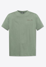 Balmain Signature Logo Embroidered T-shirt Green DH1EG010 BC68-ULA