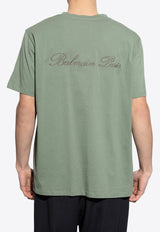 Balmain Signature Logo Embroidered T-shirt Green DH1EG010 BC68-ULA