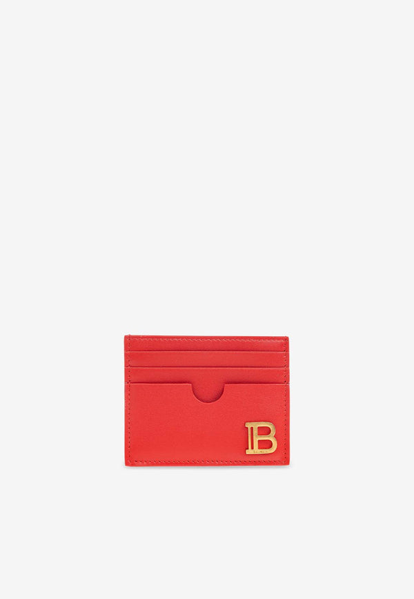 Balmain B-Buzz Calf Leather Cardholder Red DN1MA195 LAVE-3BZ