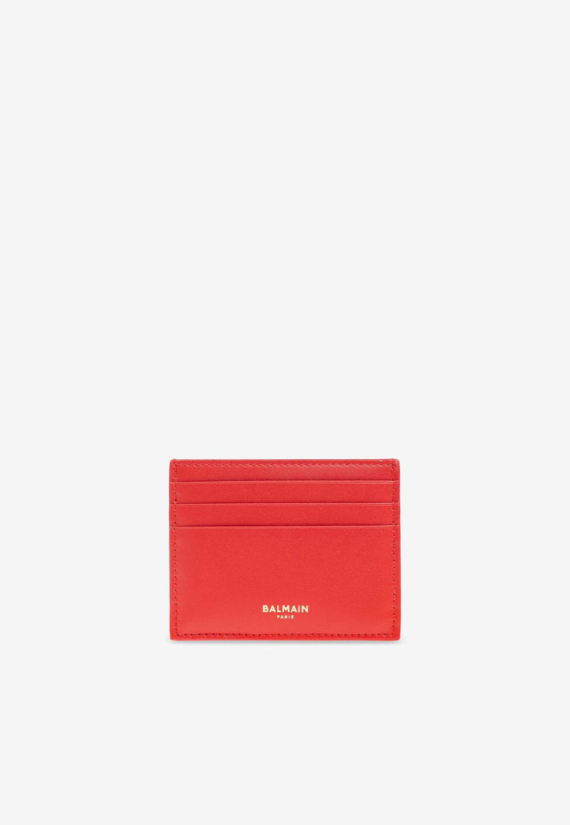 Balmain B-Buzz Calf Leather Cardholder Red DN1MA195 LAVE-3BZ