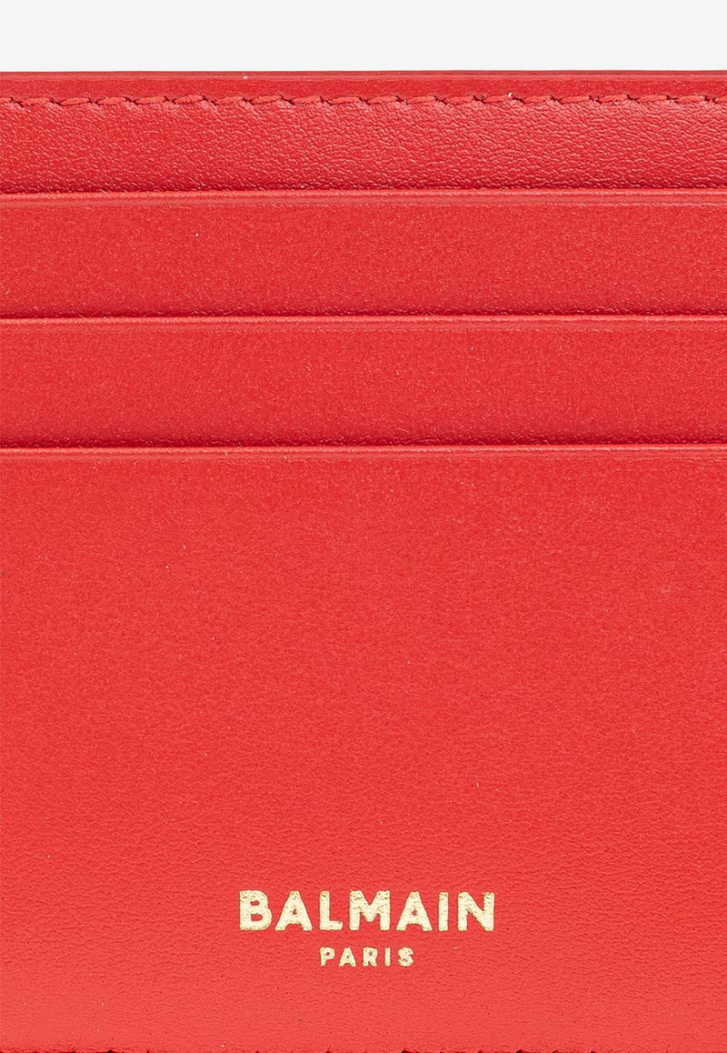 Balmain B-Buzz Calf Leather Cardholder Red DN1MA195 LAVE-3BZ