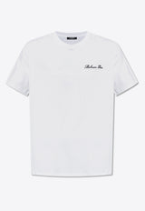 Balmain Signature Logo Embroidered T-shirt White DH1EG010 BC68-GAB