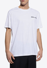 Balmain Signature Logo Embroidered T-shirt White DH1EG010 BC68-GAB