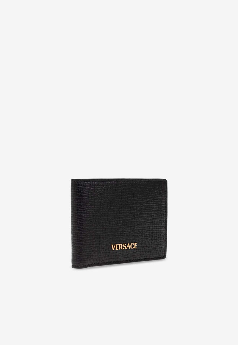 Versace Myth Bi-Fold Leather Wallet Black DPU2463 1A13695-1B00V