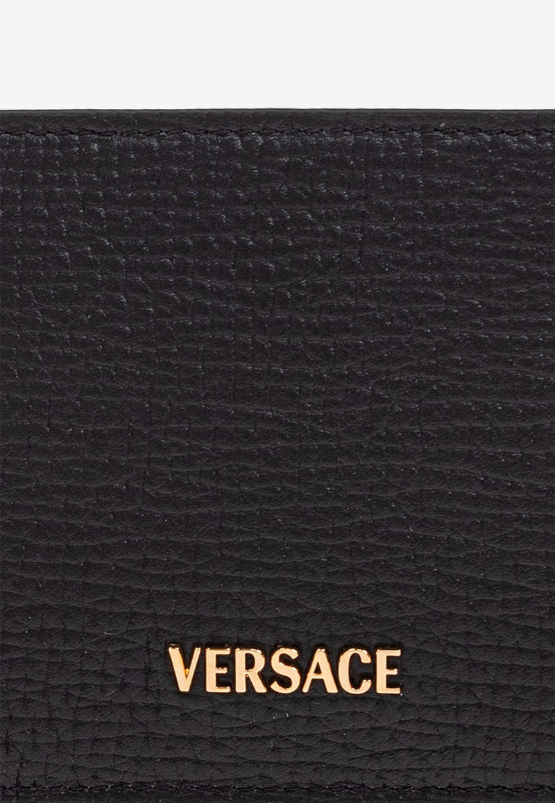 Versace Myth Bi-Fold Leather Wallet Black DPU2463 1A13695-1B00V