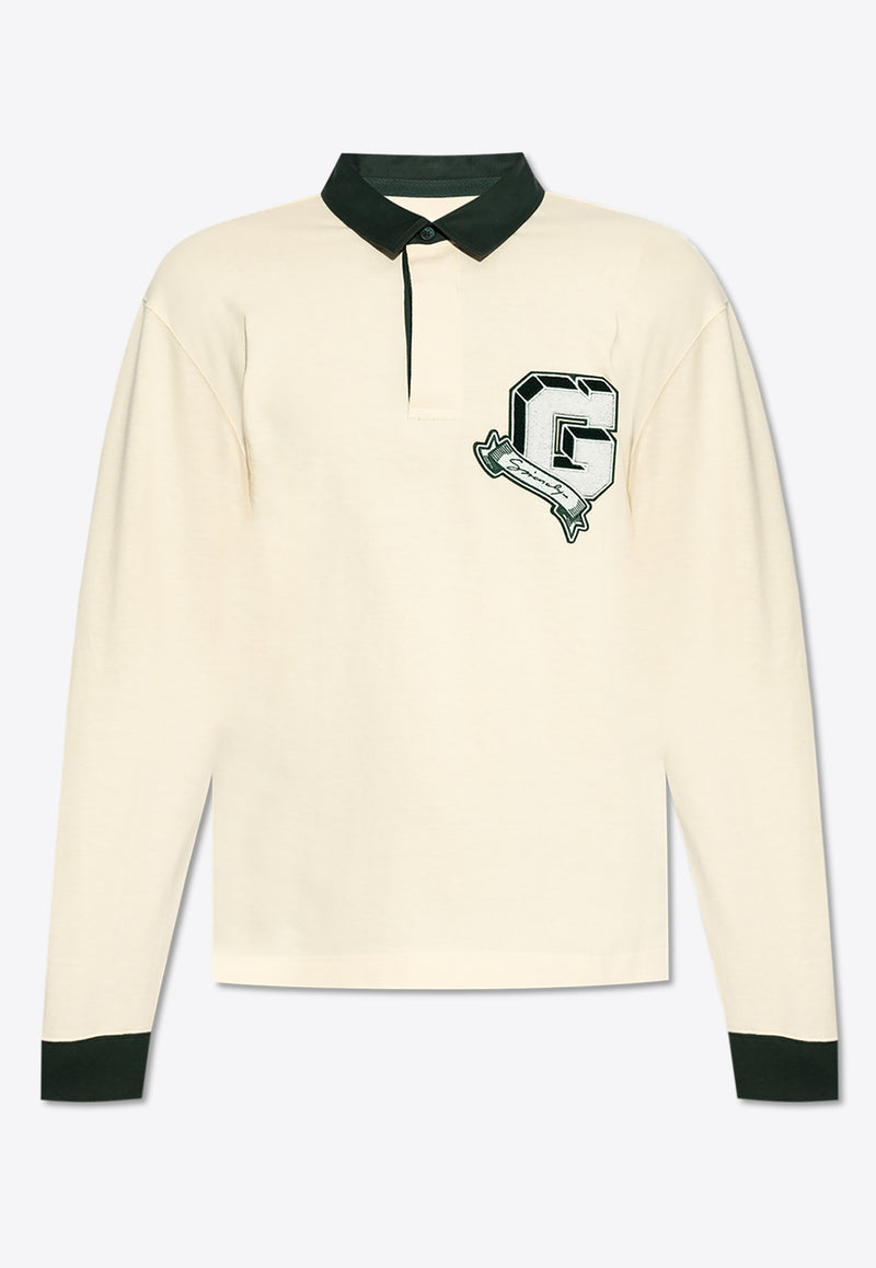 Givenchy College Embroidered Logo Polo Sweatshirt Cream BM71M T3YPD-115