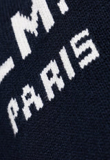 Balmain Logo Intarsia Crewneck Sweater Navy DH1KD000 KG97-SAJ