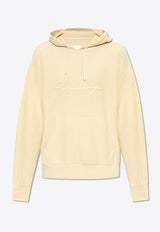 Givenchy Embossed Logo Velvet Hooded Sweatshirt Cream BMJ0L A316B-267