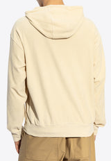 Givenchy Embossed Logo Velvet Hooded Sweatshirt Cream BMJ0L A316B-267