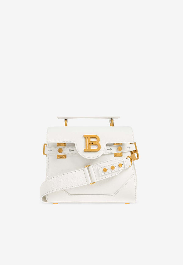 Balmain B-Buzz 23 Leather Top Handle Bag White DN0DB526 LPOS-0FA