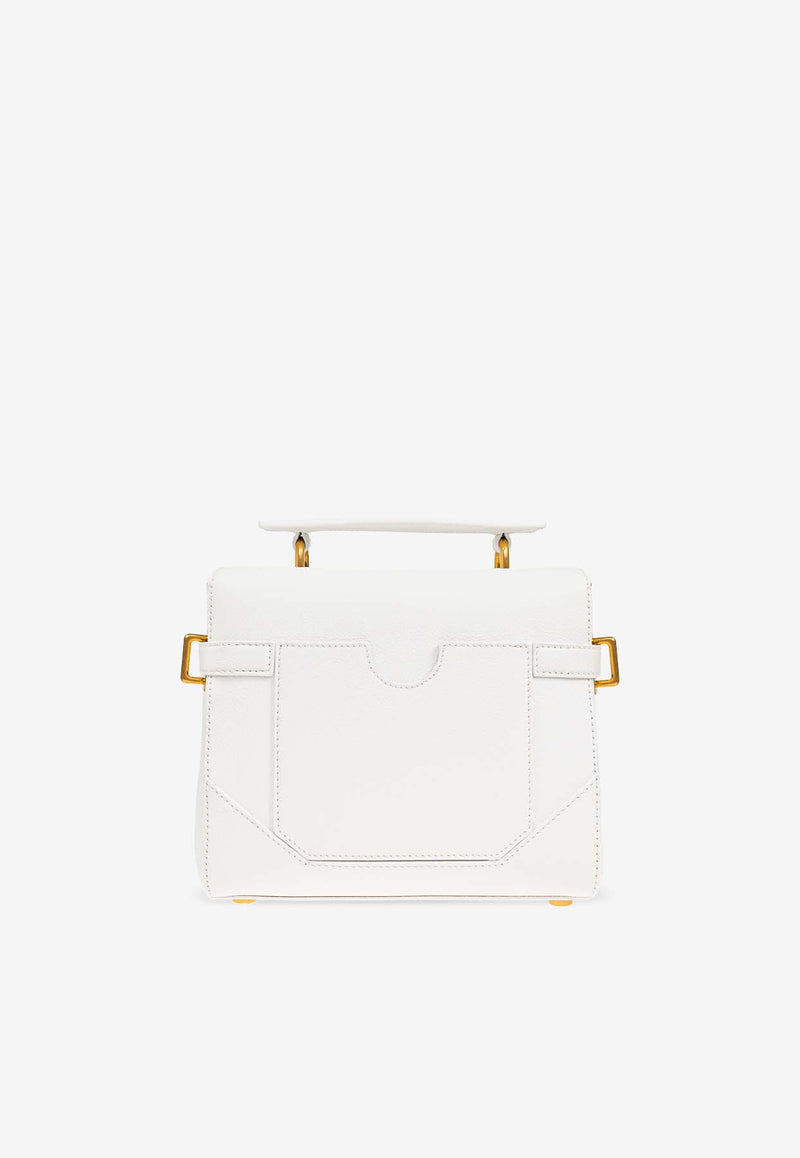 Balmain B-Buzz 23 Leather Top Handle Bag White DN0DB526 LPOS-0FA