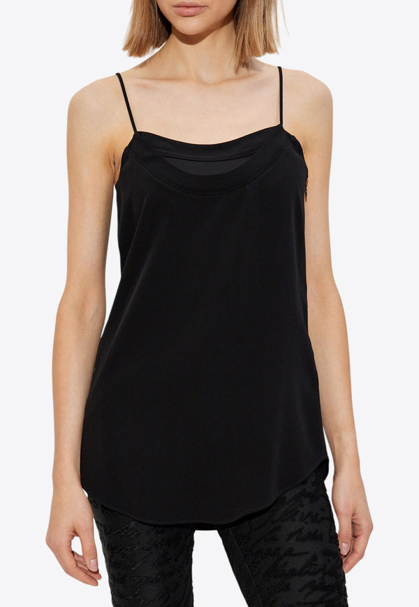 Balmain Layered Sleeveless Tank Top Black EF1AD255 MB01-0PA