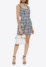 Balmain Houndstooth Tweed Mini Dress Monochrome EF1R2380 XK69-SJY