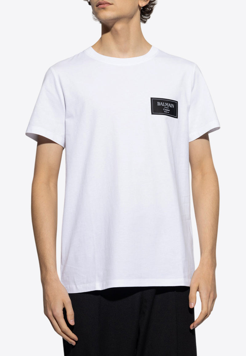 Balmain Couture Label T-shirt White EH1EF000 BC91-0FA