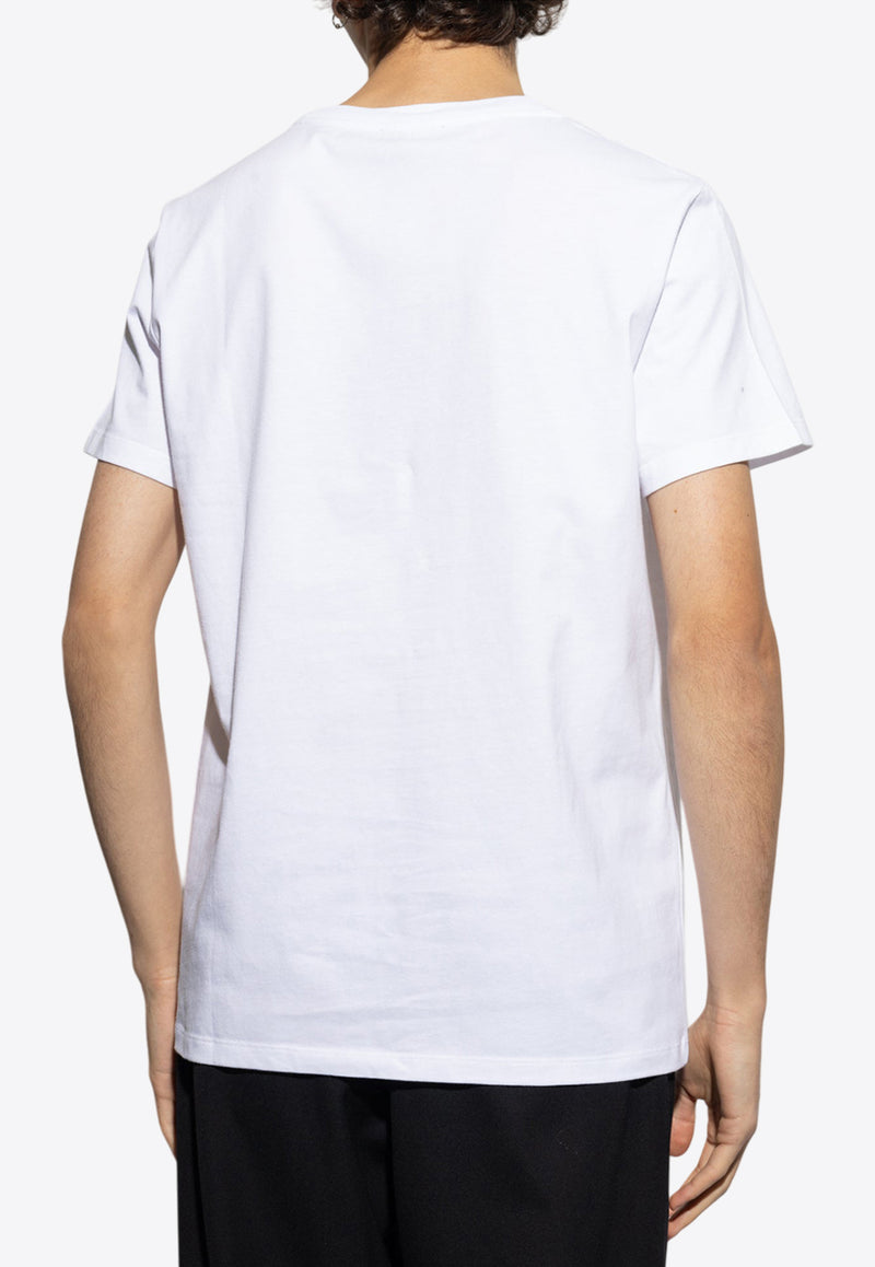 Balmain Couture Label T-shirt White EH1EF000 BC91-0FA