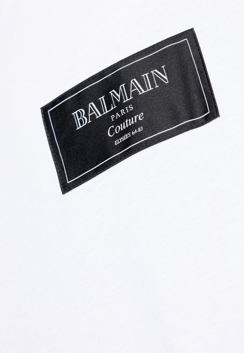 Balmain Couture Label T-shirt White EH1EF000 BC91-0FA